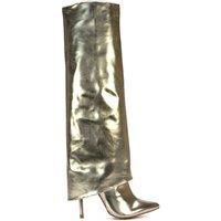 'Shauna' Knee High Fold Over Boots With Stiletto High Heel