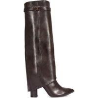 'Rayna' Block Heel Knee High Foldover Boots With Pointed Toe