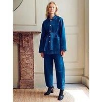 Vi.Ve.Re Macy Denim Longline Belted Jacket - Blue