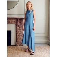 Vivere Zelma Crinkle Sleeveless Dress - Bright Blue