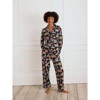 Chelsea Peers Long Button Up Set - Dog Print