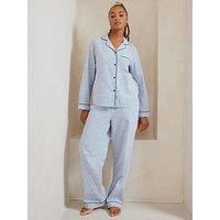 Chelsea Peers Long Button Up Pyjama Set With Revere Collar - Pink