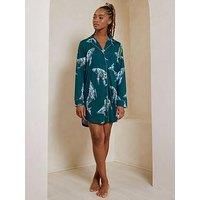 Chelsea Peers Chelsea Peers Night Shirt In Recycled Polyester - Whale Coral Reef