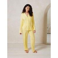 Chelsea Peers Button Up Long Pyjama Set - Yellow