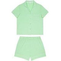 Chelsea Peers Button Up Short Pyjama Set - Green
