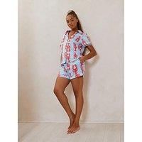 Chelsea Peers Satin Lobster Print Short Pyjama Set