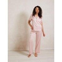 Chelsea Peers Womens Lace Long Sleeve Pyjama Set Pink 12