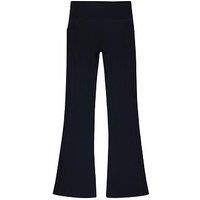 Chelsea Peers Ribbed Flared Leggings - Plain Black