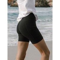 Chelsea Peers Ribbed Bike Shorts - Plain Black