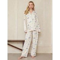 Chelsea Peers Maternity Racing Animals Print Long Pyjama Set - Off White
