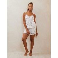 Chelsea Peers Rose Ditsy Print Cami Short Pyjama Set - White