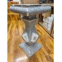 DEENZ Silver Side Table Crushed Diamond Glitter Mirrored Modern End Table Stands Bed Side Living Room Sparkle Luxury 40X60Cm (F055)