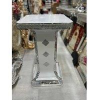 DEENZ Large Italian End Table 40X60Cm Mirrored Crystal Side Table Sparkly Home Decoration Living Room Hallway (White F043)
