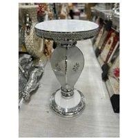 DEENZ Large Italian End Table 40X60Cm Mirrored Crystal Side Table Sparkly Home Decoration Living Room Hallway (White F049)