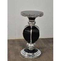 DEENZ Large Italian End Table 40X60Cm Mirrored Crystal Side Table Sparkly Home Decoration Living Room Hallway (Black F054)