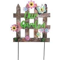 DEENZ Wall Art Welcome Hanging Decor Garden Ornaments Sculpture Steel For Christmas Halloween Home Decoration Indoor Outdoor Aesthetic Bedroom Living Room (Our Garden Sign)