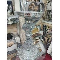 DEENZ Silver Side Table Crushed Diamond Glitter Mirrored Modern End Table Stands Bed Side Living Room Sparkle Luxury 40X60Cm (F 097)