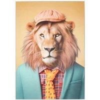 DEENZ Bright Dapper Animal Framed Print Multicolour Wall Art Home Décor Badroom Living Room (Loin)