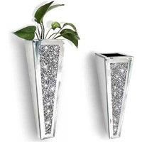 Set Of 2 Elegant Wall Hung Flower Vase
