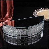 Half Moon Crystal Band Mirrored Wall Shelf 38 x 8.5 cm,