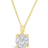 9ct Gold 5mm Four Claw Cubic Zirconia Set Pendant (Chain Included)