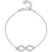Sterling Silver Cubic Zirconia Infinity Chain Bracelet