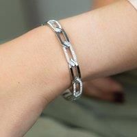 Hollow Cross Braided Zircon Chain Rhomb Design Wrist Bangle Bracelet