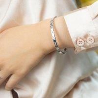 Slim Honeycomb Hexagonal Zircon Elegant Cutting Grain Bangle Bracelet