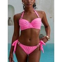 Moda Minx Amour Tie Side Full Bum Bikini Bottom - Candy (Iridescent Crystal£)