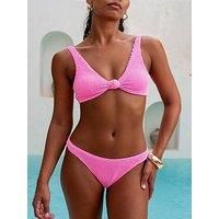 Moda Minx Scrunch Fixed Brazilian Bottom In Candy Pink