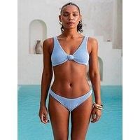 Moda Minx Scrunch Fixed Brazilian Bottom In Powder - Blue