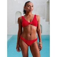 Moda Minx Scrunch Knot Bikini Top - Red