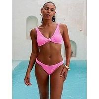 Moda Minx Scrunch Knot Bikini Top - Candy Pink