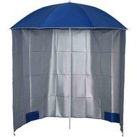 Outsunny  2.2M Outdoor Parasol Fishing Umbrella Beach Sun Shelter w/ Carry Bag, Blue