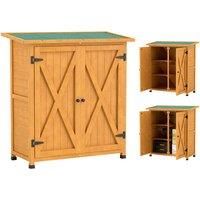 Outsunny 46.5 x 97cm Compact Wooden Storage Shed - Yellow