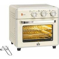 HOMCOM 7-in-1 Toaster Oven, 20L 4-Slice Convection Oven with Warm, Broil, Toast, Bake, Air Fryer Setting, 60min Timer and Adjustable Thermostat, 4 Accessories, 1400W for Countertop