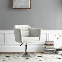 Retro Linen Swivel Tub Chair with Steel Frame Cushion Wide Seat
