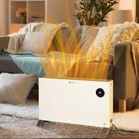 Freestanding Electric Convector Heater with 3 Heat Settings, 24H Timer, White