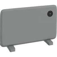 HOMCOM 1200W Electric Convector Heater, Freestanding or Wall Mounted, Space Heater with Adjustable Thermostat, Timer, Grey