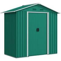 Outsunny 6.5x3.5ft Metal Garden Shed for Garden and Outdoor Storage, Green