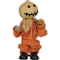 HOMCOM 80cm Halloween Scarecrow Decoration, Outdoor Activated Prop with Light Up Eyes, Sound Activated