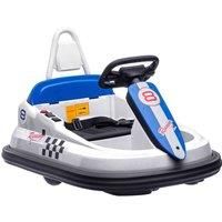HOMCOM Electric Kids Bumper Car, 6V 360-Degree Rotation Waltzer Car, Battery Powered Ride on Car with 2 Speeds, Music, Horn and Lights, Gift for 18-48 Months - White