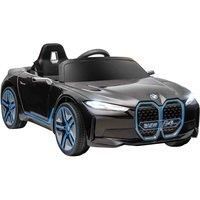 HOMCOM BMW i4 Licensed 12V Kids Electric Ride-On Car with Remote Control, Portable Battery, Music, Horn, Lights, MP3 Slot, Suspension Wheels, for Ages 3-6 Years - Black