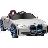 HOMCOM BMW i4 Licensed 12V Kids Electric Ride-On Car with Remote Control, Portable Battery, Music, Horn, Lights, MP3 Slot, Suspension Wheels, for Ages 3-6 Years - White