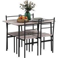 HOMCOM 5 Piece Dining Table and Chairs Set 4, Dining Room Sets, Steel Frame Space Saving Table and 4 Chairs for Compact Kitchens