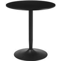 HOMCOM Round Dining Table, Modern Dining Room Table with Steel Base, Non-slip Foot Pad, Space Saving Small Dining Table, Black