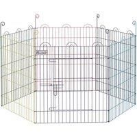 PawHut Pet Playpen Crate, with Six Panels, Door, for Indoors and Outdoors