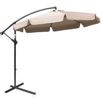 Outsunny 2.7m Cantilever Parasol w/ Crank - Light Brown