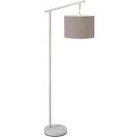 HOMCOM Modern Floor Lamp with 350 Rotating Lampshade, for Living Room and Bedroom, LED Bulb Included, Grey