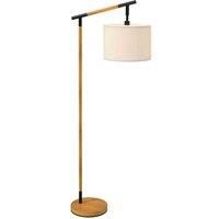 HOMCOM Modern Floor Lamp with 350 Rotating Lampshade, for Living Room and Bedroom, LED Bulb Included, Brown